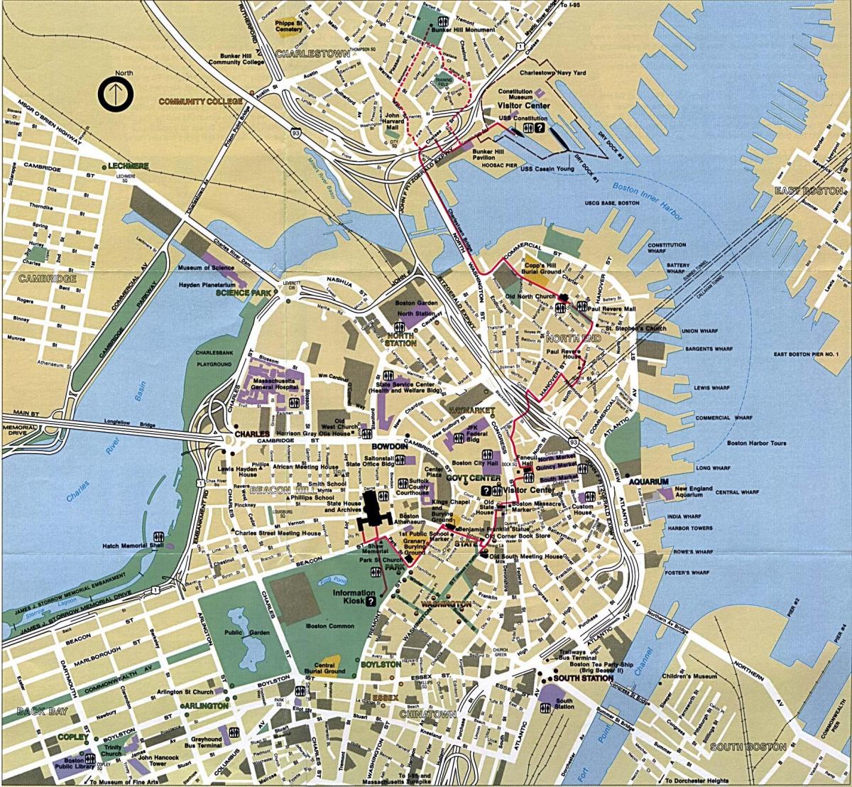 Boston mapa mesta