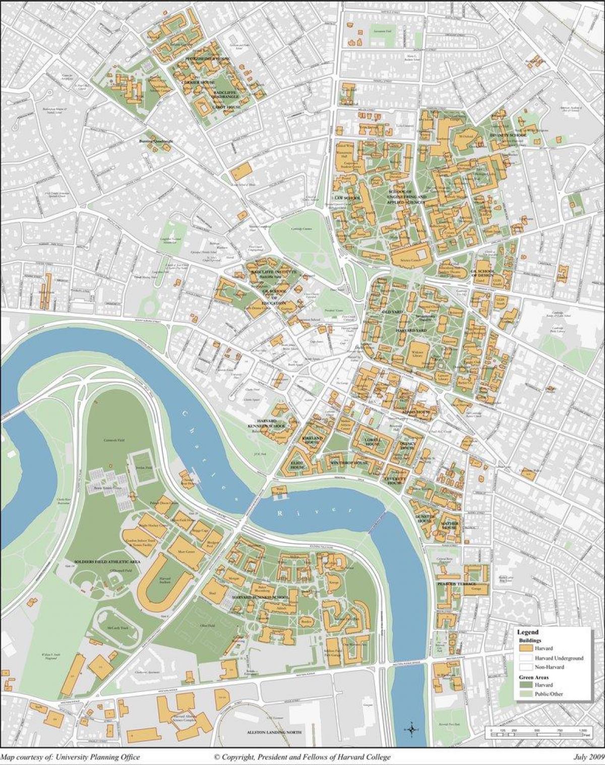 Harvard university campus mapu