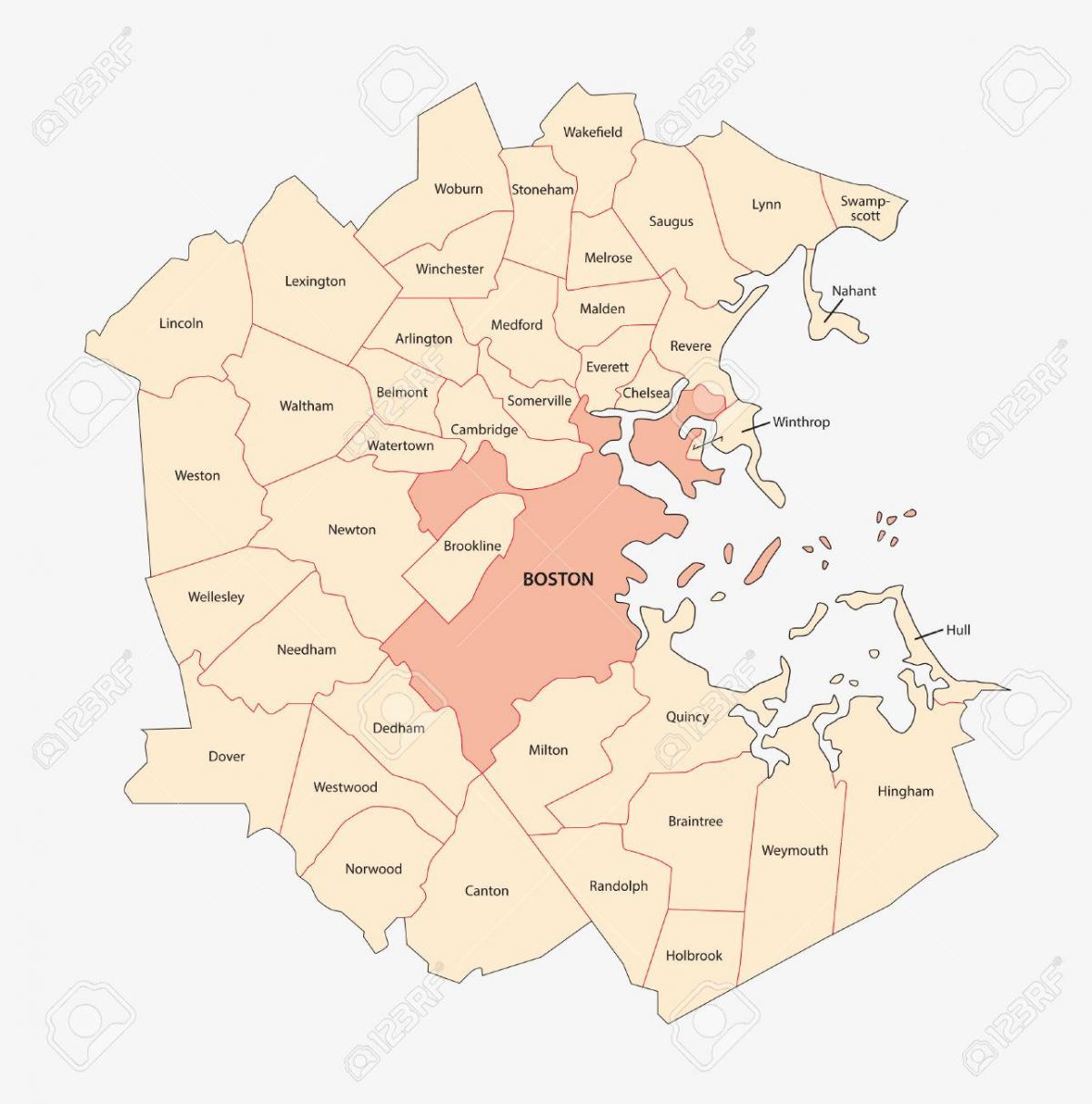 mapu Boston area