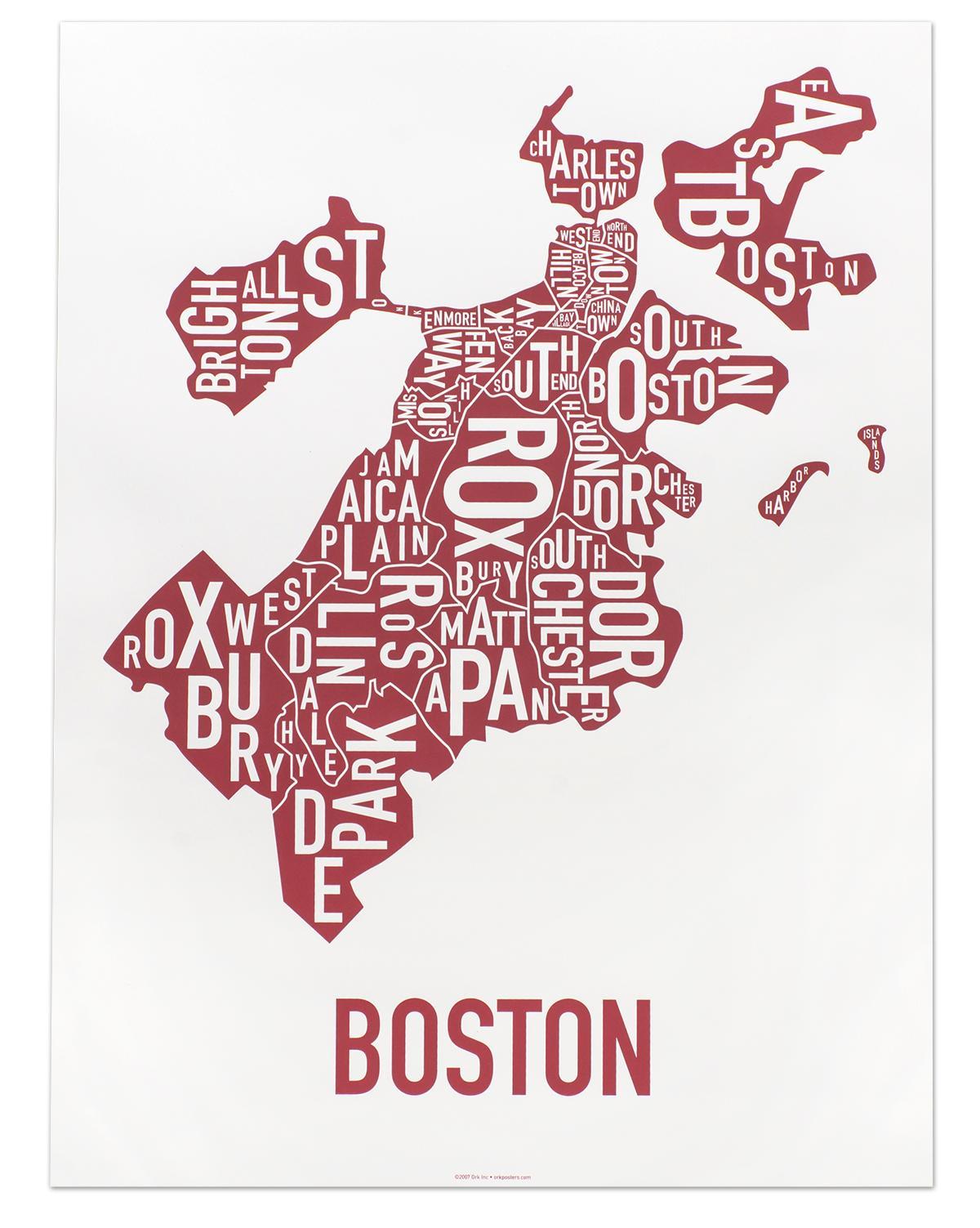 mesto Boston mapu