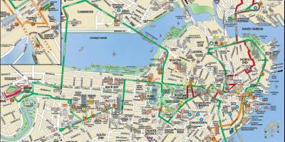 Boston hop on hop off trolley tour mapu