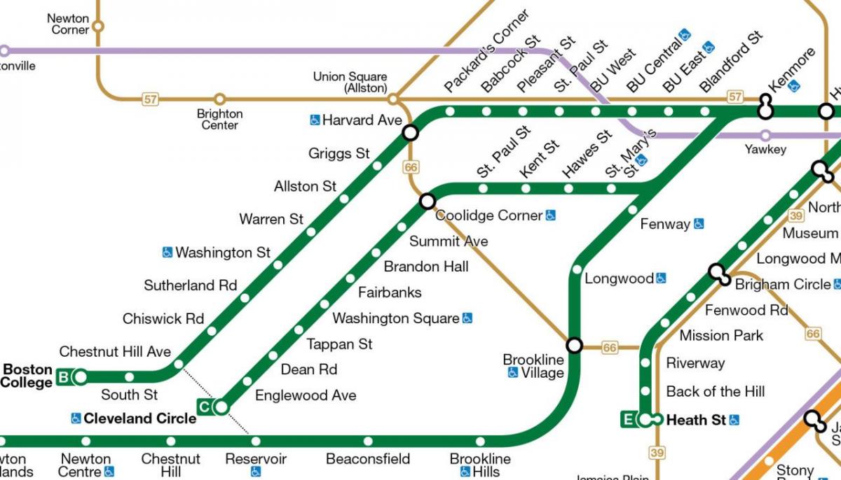MBTA green line mapu