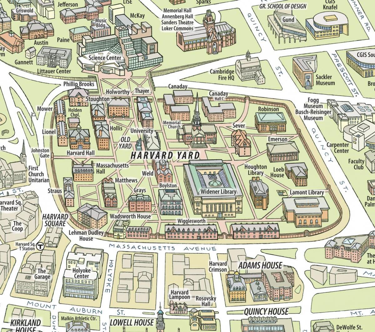 mapa Harvard university