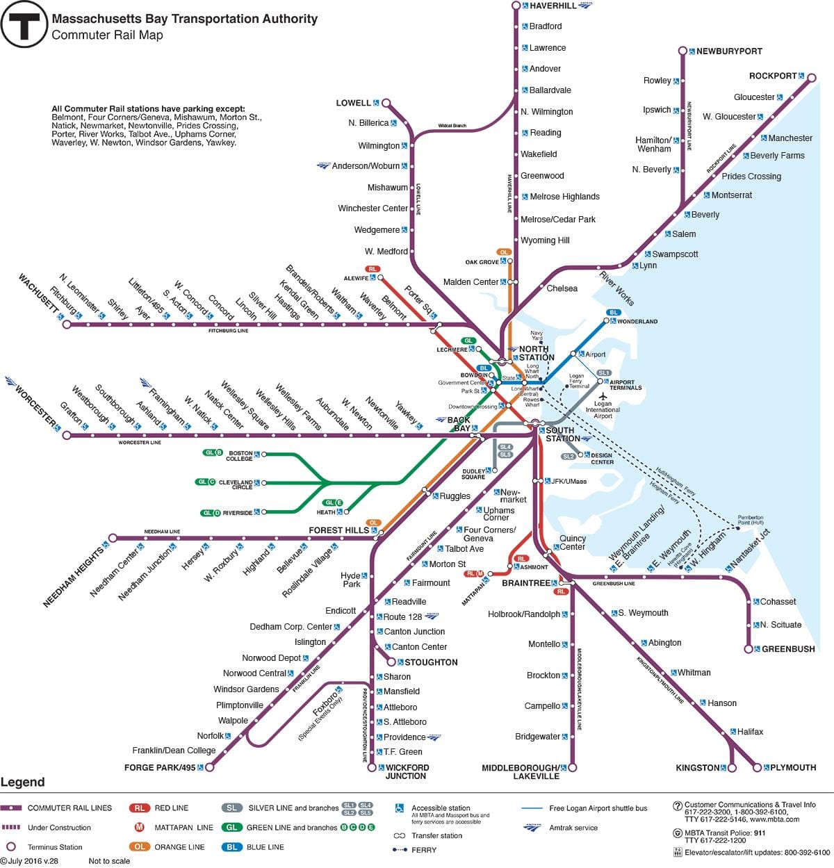pracovník železničnej mapu Boston