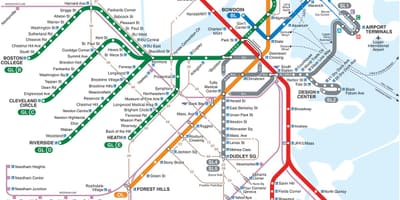 Boston metro oblasť mapu