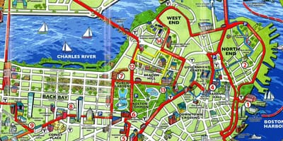 Turistické mapy Bostonu