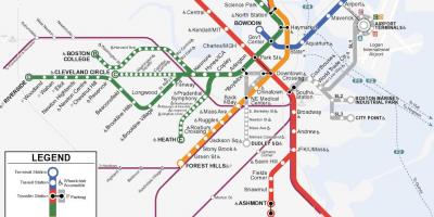 Orange line mapu Boston