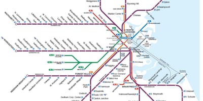 Pracovník železničnej mapu Boston