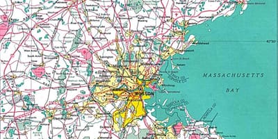 Mapa väčšiu Boston area